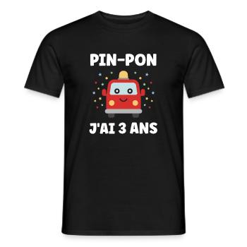 3 Jahre - Männer T-Shirt - Schwarz - Vorne - AI Model Male 178 light (178cm)
