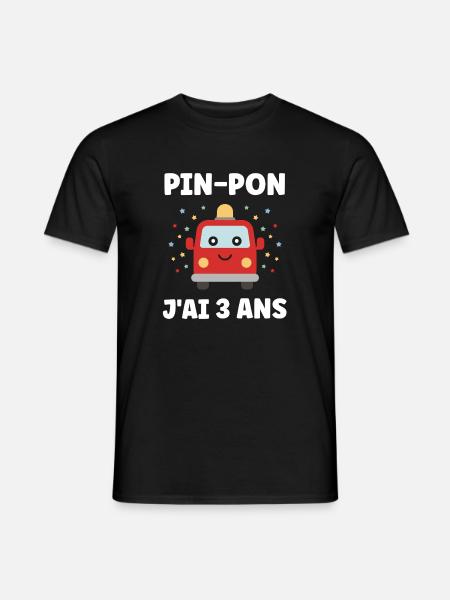 3 ans - T-shirt homme - noir