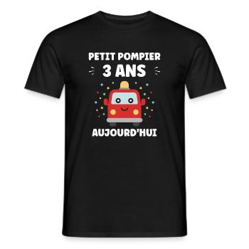 3 Jahre - Männer T-Shirt - Schwarz - Vorne - AI Model Male 178 light (178cm)