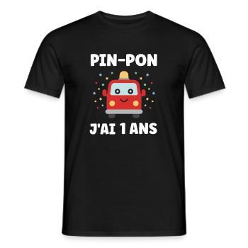 1 ans - T-shirt homme - noir - Devant - AI Model Male 178 light (178cm)