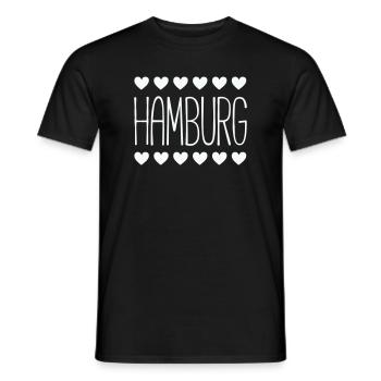 Hamburg Herz-Motiv - Männer T-Shirt - Schwarz - Vorne - AI Model Male 178 light (178cm)