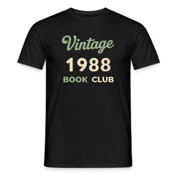 Vintage 1988 Book Club Retro Geburtsjahr Geschenk - Männer T-Shirt - Schwarz - Vorne - AI Model Male 178 light (178cm)