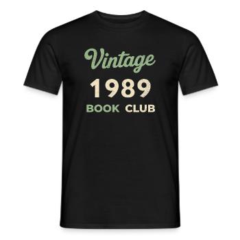 Vintage 1988 Book Club Retro Geburtsjahr Geschenk - Männer T-Shirt - Schwarz - Vorne - AI Model Male 178 light (178cm)