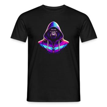Style rétro des années 80 néon Gorilla - T-shirt homme - noir - Devant - AI Model Male 178 light (178cm)