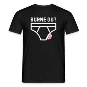 Burne out – humour bureau stress - T-shirt homme - noir - Devant - AI Model Male 178 light (178cm)