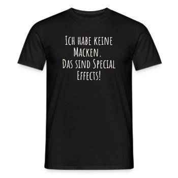 I don't have any quirks. These are special effects - Men's T-Shirt - black - Front - AI Model Male 178 light (178cm)