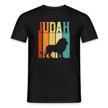Bible chrétienne de la croix de Jésus, Lion Judah - T-shirt homme - noir - Devant - AI Model Male 178 light (178cm)