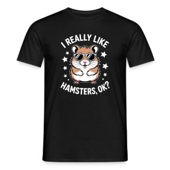 Hamster Sprüche Hamster Lustiges Hamster Geschenk  - Männer T-Shirt - Schwarz - Vorne - AI Model Male 178 light (178cm)