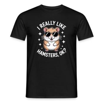 Hamster Sprüche Hamster Lustiges Hamster Geschenk  - Männer T-Shirt - Schwarz - Vorne - AI Model Male 178 light (178cm)