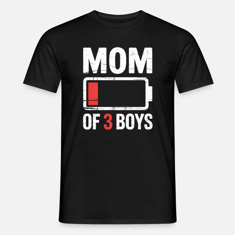 Mutter von 3 Jungen, Batterie leer - Männer T-Shirt - Schwarz
