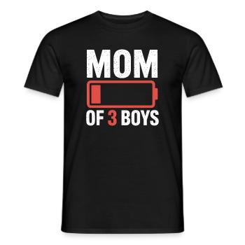 Mom of 3 Boys Battery Icon Tee - Men's T-Shirt - black - Front - AI Model Male 178 light (178cm)