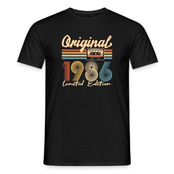 40th birthday, 40 years, original 1986 - Men's T-Shirt - black - Front - AI Model Male 178 light (178cm)