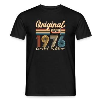 50th Birthday, 50 Years, Original 1976 - Men's T-Shirt - black - Front - AI Model Male 178 light (178cm)