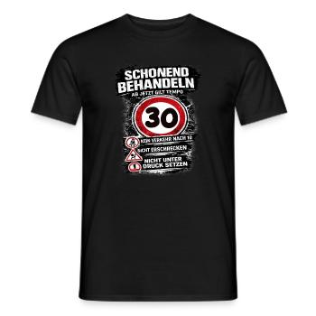 Schonend behandeln Verkehrsschild 30 Geburtstag - Männer T-Shirt - Schwarz - Vorne - AI Model Male 178 light (178cm)