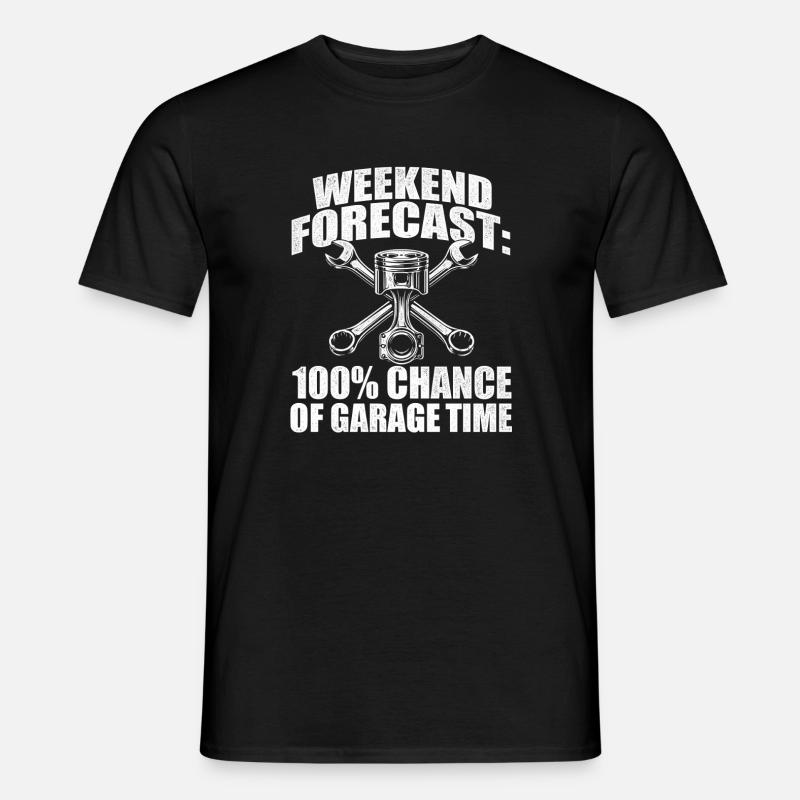 Wochenendprognose: 100 Prozent Garagenzeit - Männer T-Shirt - Schwarz