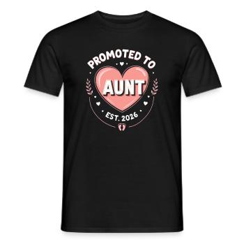 Aunt 2026 Aunt 2026 Promoted to Aunt 2026 - Men's T-Shirt - black - Front - AI Model Male 178 light (178cm)