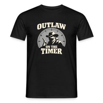Shooter d’action cowboy. Shooter d’action cowboy - T-shirt homme - noir - Devant - AI Model Male 178 light (178cm)