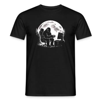 Bigfoot Gamer - Men's T-Shirt - black - Front - AI Model Male 178 light (178cm)