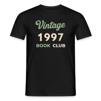 Vintage 1997 Book Club Retro Geburtsjahr Geschenk - Männer T-Shirt - Schwarz - Vorne - AI Model Male 178 light (178cm)