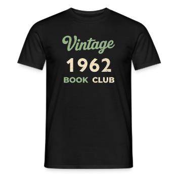 Vintage 1962 Book Club Retro Birth Year Gift - Men's T-Shirt - black - Front - AI Model Male 178 light (178cm)