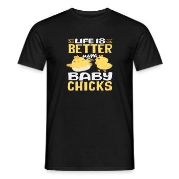 Das Leben ist besser mit Küken Süß - Männer T-Shirt - Schwarz - Vorne - AI Model Male 178 light (178cm)