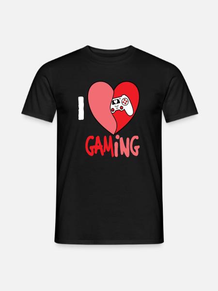 I LOVE GAMING - Männer T-Shirt - Schwarz