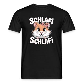 Schlafi Schlafi Hamster Design - T-shirt homme - noir - Devant - AI Model Male 178 light (178cm)