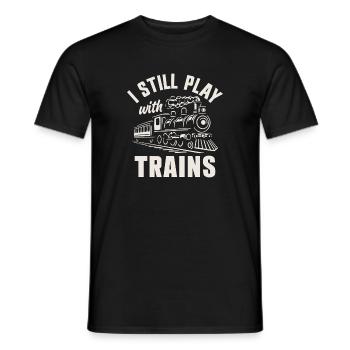 Conducteur de train de locomotive à vapeur - T-shirt homme - noir - Devant - AI Model Male 178 light (178cm)