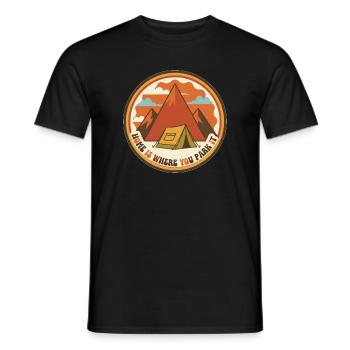 Zuhause ist der Ort, an dem du ihn parkst, Vintage - Männer T-Shirt - Schwarz - Vorne - AI Model Male 178 light (178cm)