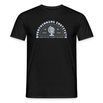 Overthinking Institute Emblem - Men's T-Shirt - black - Front - AI Model Male 178 light (178cm)