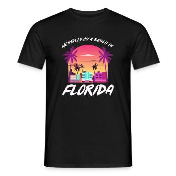 Florida Retro Sonnenuntergang Strandvibe - Männer T-Shirt - Schwarz - Vorne - AI Model Male 178 light (178cm)