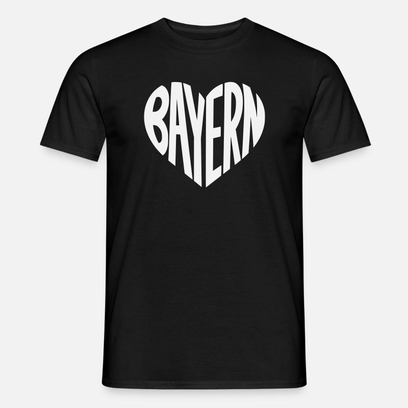 Bayern Herz Typografie - Männer T-Shirt - Schwarz