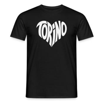 Turin, Torino Heart Design - Men's T-Shirt - black - Front - AI Model Male 178 light (178cm)