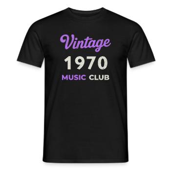 Vintage 1970 Music Club Retro Geburtsjahr Jahrgang - Männer T-Shirt - Schwarz - Vorne - AI Model Male 178 light (178cm)