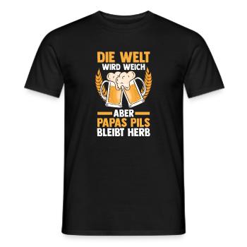 Bière, fête des pères, papa, papa - T-shirt homme - noir - Devant - AI Model Male 178 light (178cm)