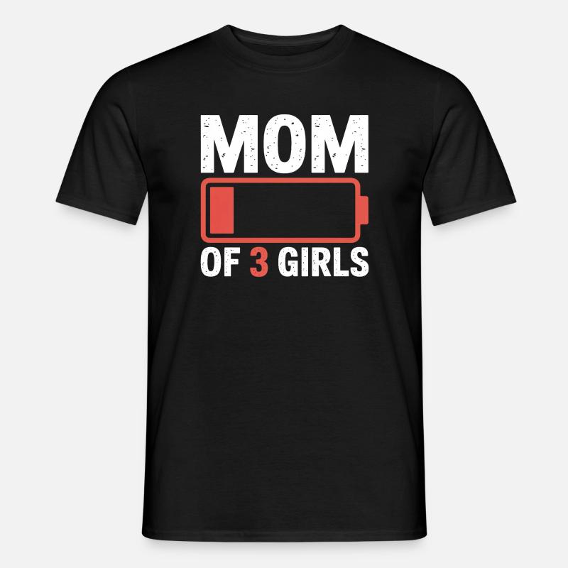 Mama von 3 Mädchen Batterie-Logo - Männer T-Shirt - Schwarz