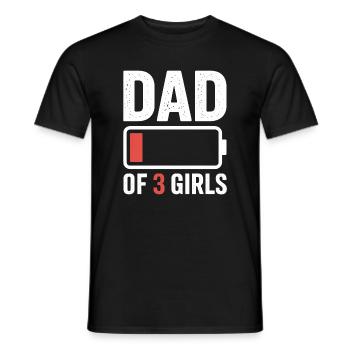 T-shirt Icône de la batterie Papa de trois filles - T-shirt homme - noir - Devant - AI Model Male 178 light (178cm)