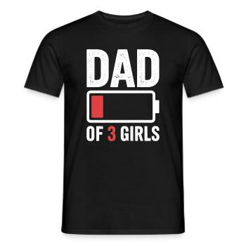 Papa de 3 filles Batterie faible - T-shirt homme - noir - Devant - AI Model Male 178 light (178cm)
