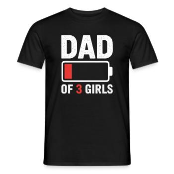 Dad of 3 Girls Battery Low - Men's T-Shirt - black - Front - AI Model Male 178 light (178cm)
