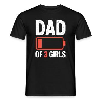 Vater von 3 Mädchen Batterie-Grafik - Männer T-Shirt - Schwarz - Vorne - AI Model Male 178 light (178cm)