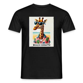 Strand-Giraffe mit Sonnenbrille - Männer T-Shirt - Schwarz - Vorne - AI Model Male 178 light (178cm)