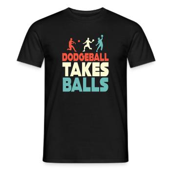 Völkerball braucht Bälle - Männer T-Shirt - Schwarz - Vorne - AI Model Male 178 light (178cm)