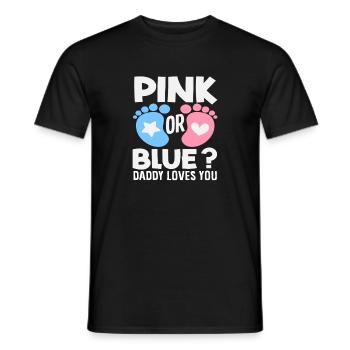 Pink Oder Blau Papa Liebt Dich Reveal - Männer T-Shirt - Schwarz - Vorne - AI Model Male 178 light (178cm)