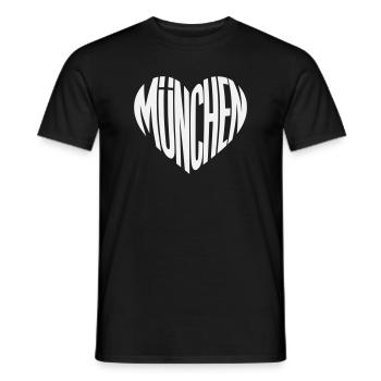 München Herz Silhouette - Designfarbe variabel - Männer T-Shirt - Schwarz - Vorne - AI Model Male 178 light (178cm)