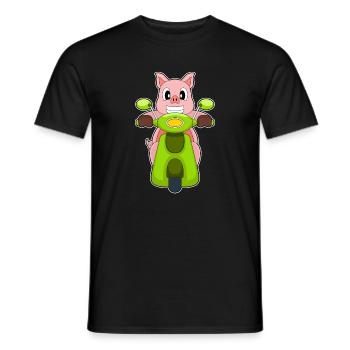 Trottinette Cochon - T-shirt homme - noir - Devant - AI Model Male 178 light (178cm)