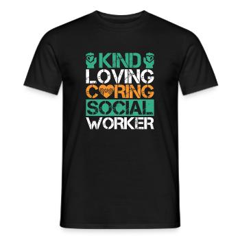 Social Worker Quota Kind Loving Caring Social Work - Men's T-Shirt - black - Front - AI Model Male 178 light (178cm)
