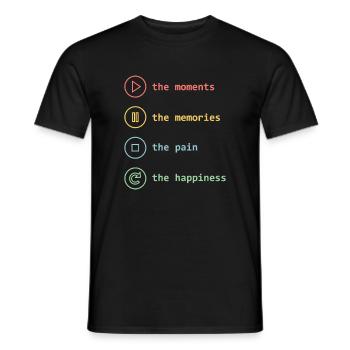 Pleine conscience, moments, souvenirs, bonheur - T-shirt homme - noir - Devant - AI Model Male 178 light (178cm)