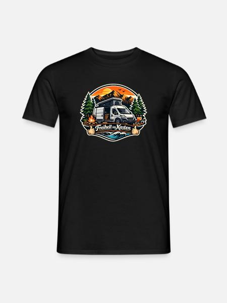 Freiheit im Kasten Camper - Männer T-Shirt - Schwarz