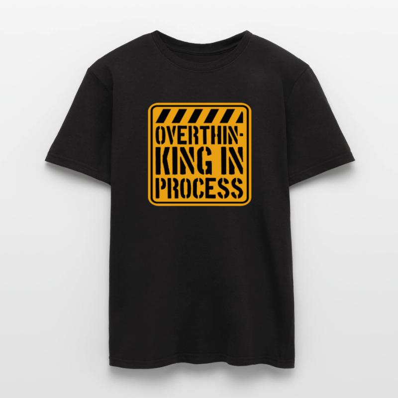 Overthinking In Process Funny Brooding Saying Logo Men's T-Shirt