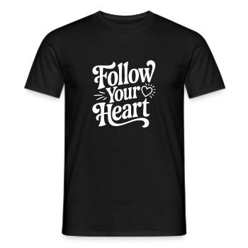 Follow Your Heart - Men's T-Shirt - black - Front - AI Model Male 178 light (178cm)